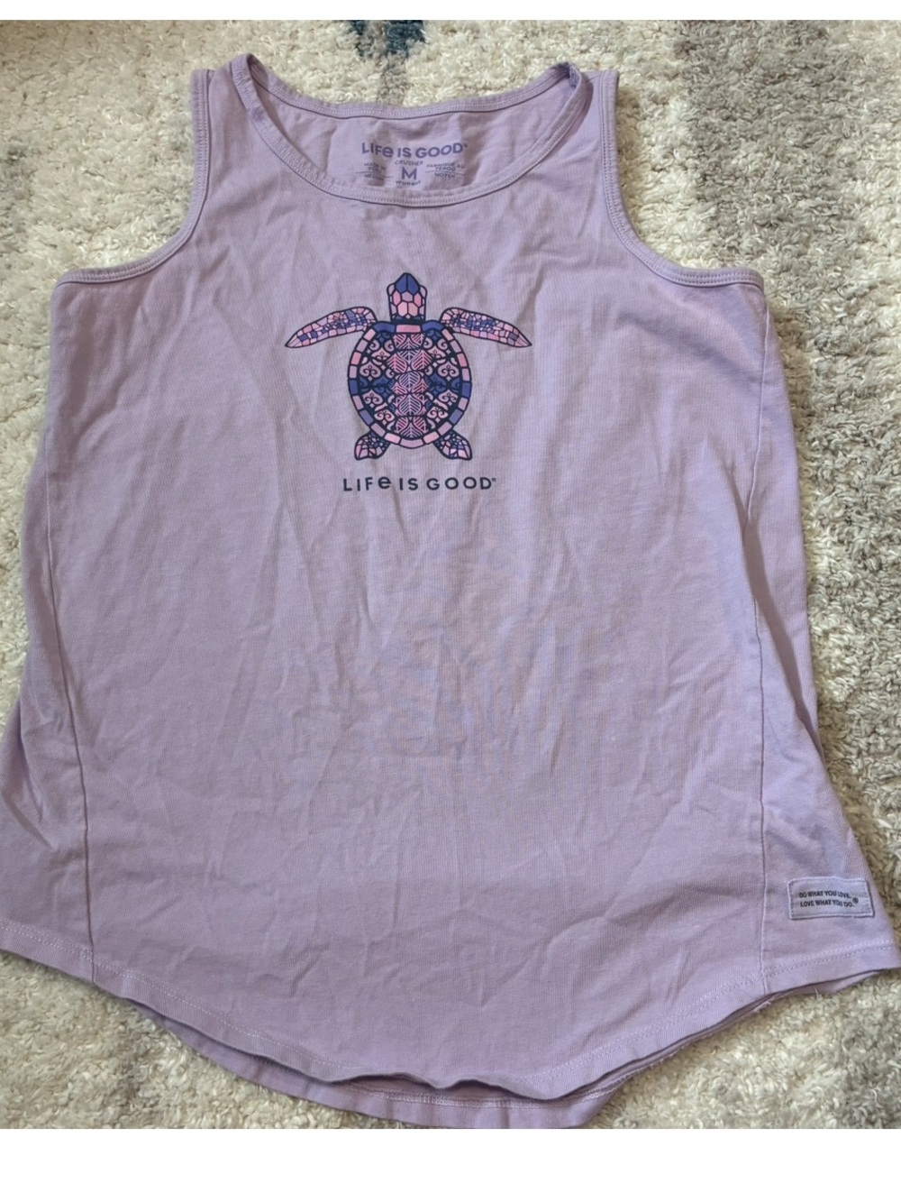 Lilac Life is Good Mandala Turtle Tank
